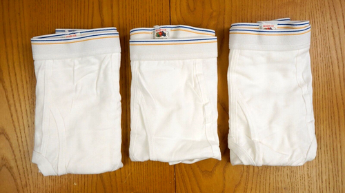 Vintage Fruit of the Loom Briefs x3 Medium 34-36 80s 90s USA White Underwear - Picture 4 of 6