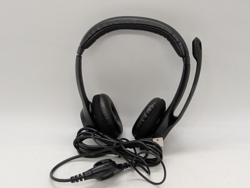 Logitech H390 headset USB-A wired stereo on-ear graphite black for PC laptop - Picture 1 of 15