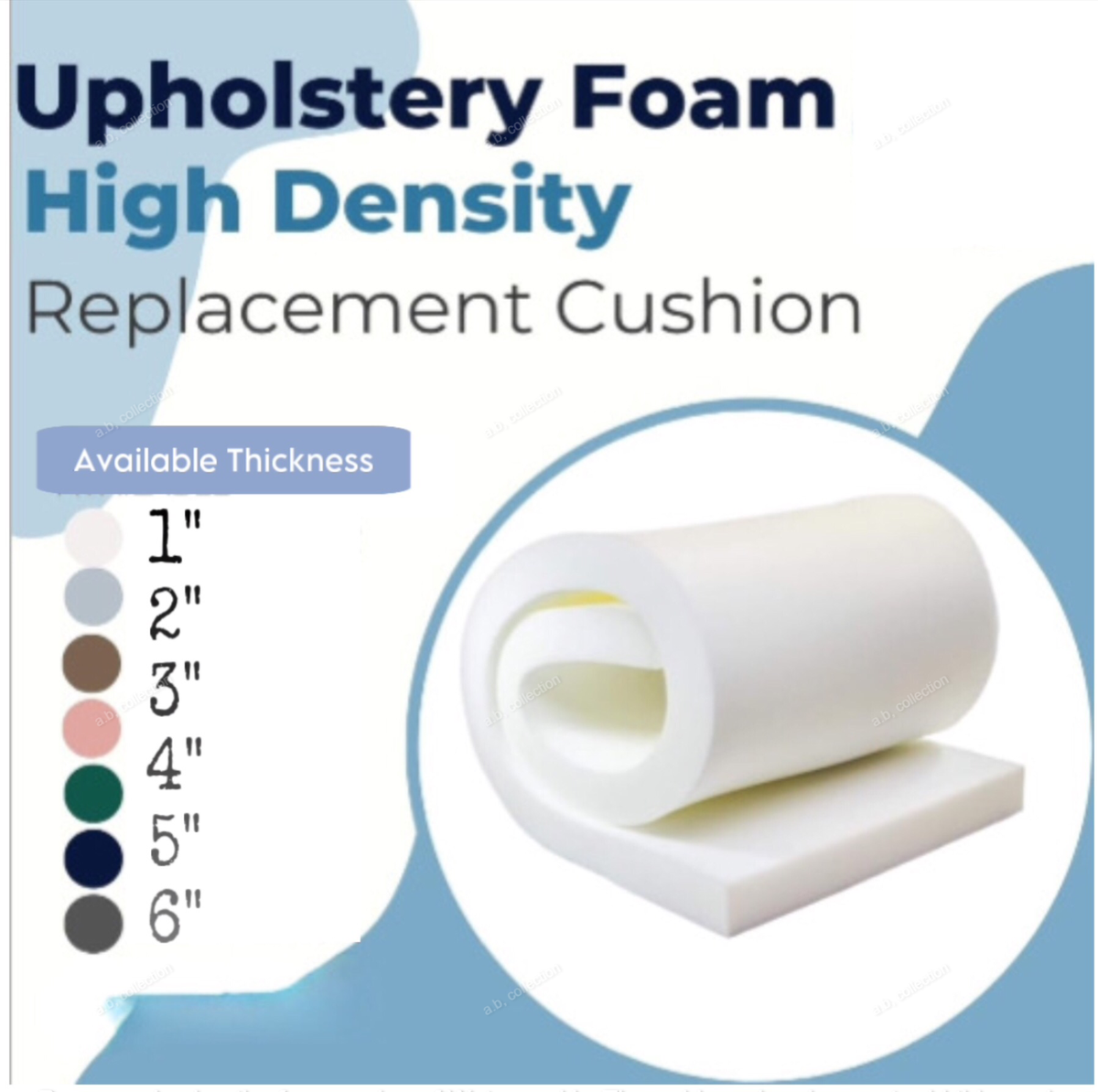 Couch Foam Replacement Upholstery Foam Cushion Sheet FOAMMA 1 X 40 X 48 High Density Upholstery Foam - USA Made Cushion Replacement For Furniture & Crafts USA Made Foam Foam Cushion Inserts