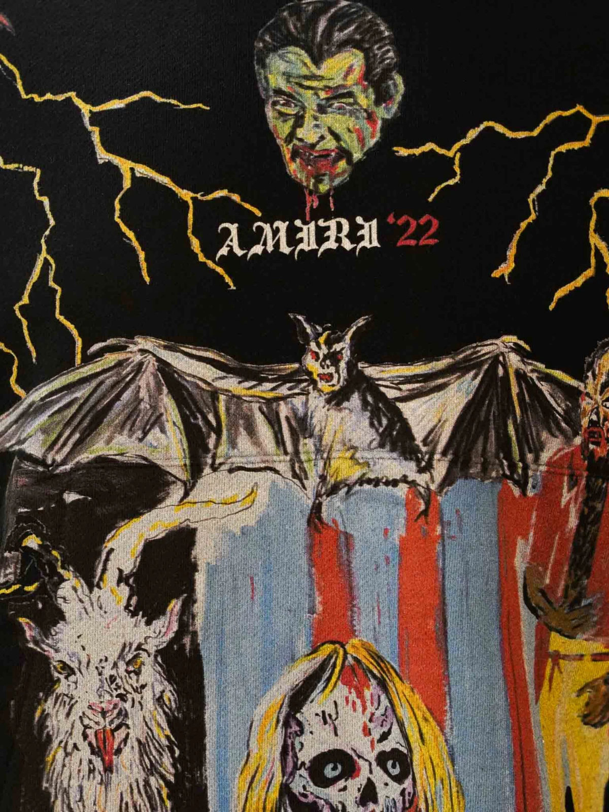 Felpa con cappuccio Amiri Blood 38' nera. Nuovo con etichette. XS S M L 2XL. Prezzo consigliato £ 1.230