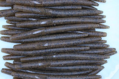 Chartreuse Stick Baits Wacky Plastic Worms Bass Fishing 5/" Watermelon