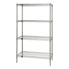 Quantum WR63-3048S NSF 4 Shelf Stainless Steel Wire Shelving Starter Kit - 48...