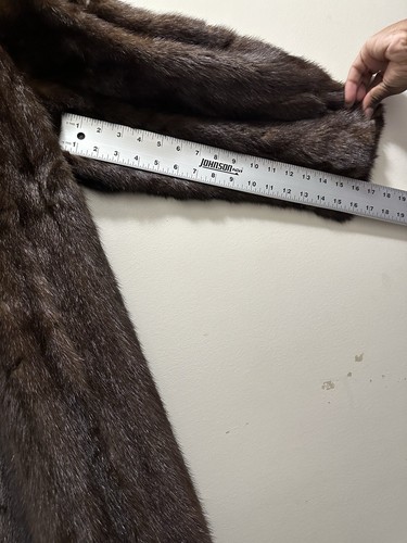 Vintage Pierre Balmain MINK Fur Coat Dark Brown Women's Size 18 52" Length - Picture 22 of 24