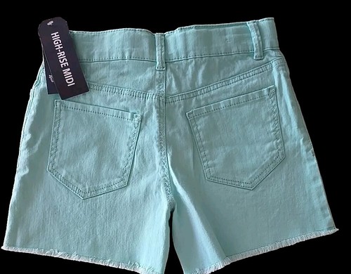 Osh Kosh ~ Girl's Size 8 ~ Cotton Blend ~ Hi-Rise ~ Midi ~ Green Shorts - Picture 5 of 6