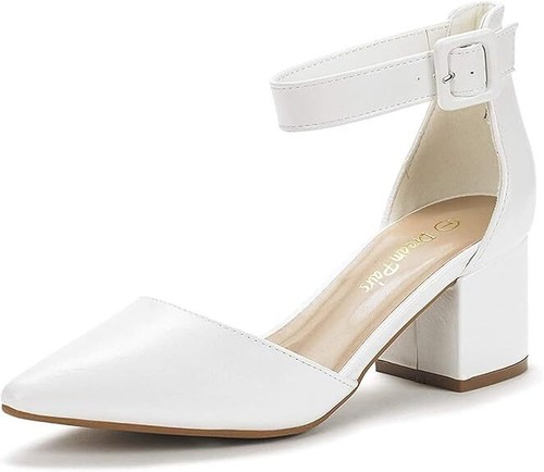Women's Elegance Rhinestone Embellished Closed Toe Chunky Block Pumps for Secure - Picture 11 of 20