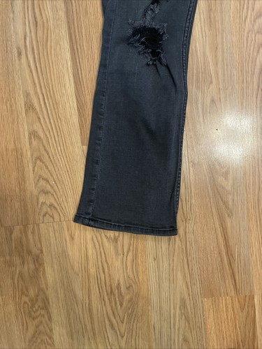 Jeans da donna neri Hollister slim dritti elasticizzati a metà altezza effetto invecchiato taglia 29x30 - Foto 5 di 17