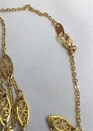Lovely Gold Tone Faux Ivory Avon Necklace- 30" with 3" Drop Extra Long Beauty! - Picture 5 of 6