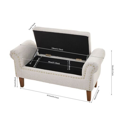 Ottoman Storage Box Pouffe Seat Stool Home Chair Foot stool Bench Collection New - Picture 68 of 81