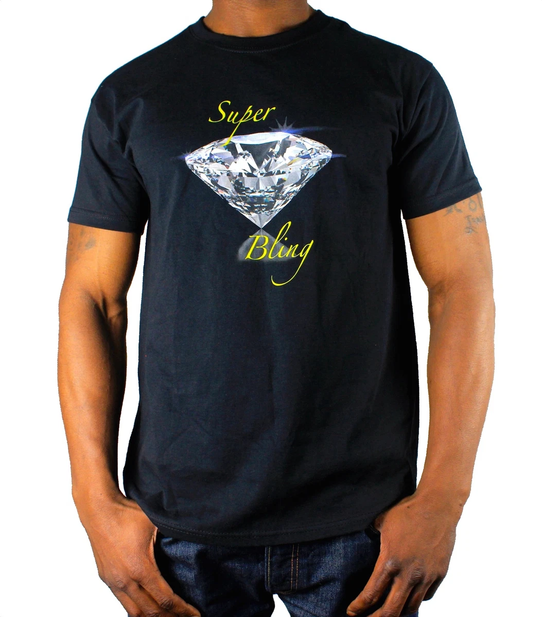 Super bling mens t shirts fresh diamond hip hop rap tees mens