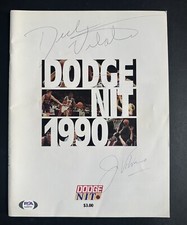 Jim Valvano & Dick Vitale Signed Ncaa Program Nit Mint Autograph Ncaa Psa Coa