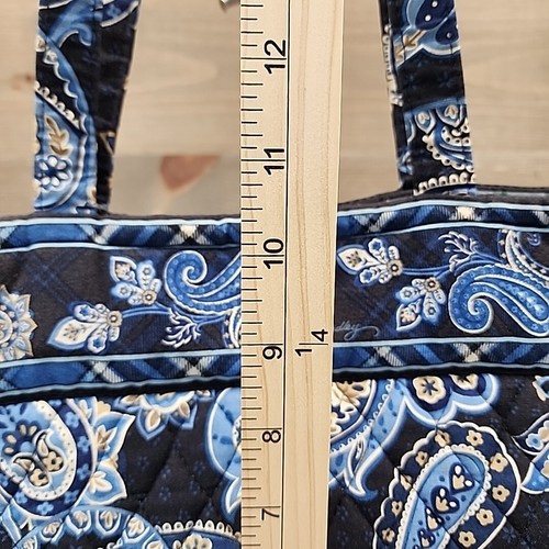 Vera Bradley Womens Purse Shoulder Hand Bag Quilted Windsor Navy Blue Paisley - Picture 10 of 22