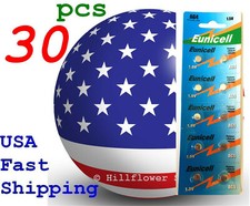 30 pcs AG4 LR66 SR626 XX 377A 177 Card 1.5V 0 Hg Alkaline Battery