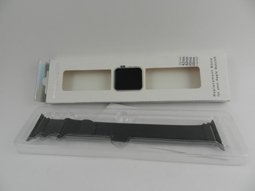 Posh Tech Unisex Infinity Black Stainless Steel Loop Replacement Band for Apple - Photo 2/3