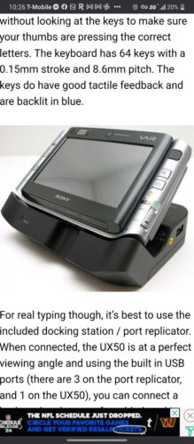 Sony Vaio VGN-UX50 Ultra Mobile Portable PC U1300 1.1Ghz 504mb Ram 30GB HDD NIB - Picture 17 of 22
