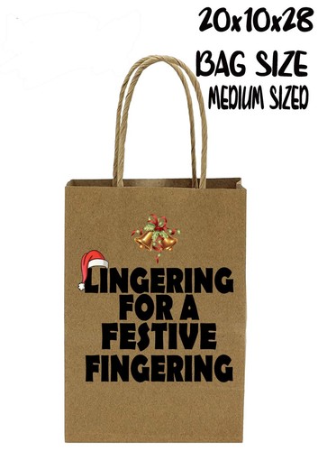 Fun Novelty/Gifts Bag, Lingering For a Festive Fingering Christmas Gift bag - Picture 3 of 7
