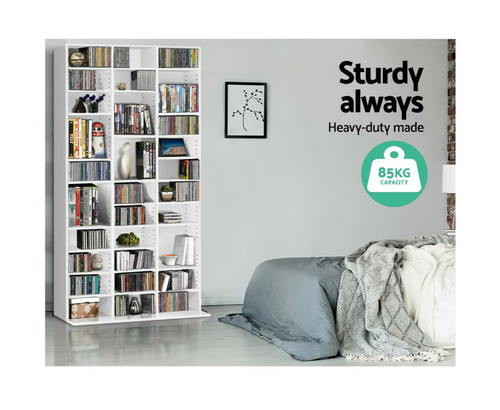 CD DVD Storage Shelf Bluray Media Book Cabinet Rack Unit Bookshelf Cupboard - Picture 5 of 7