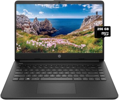 Newest HP 14'' HD Laptop Intel 4-Core Celeron 16GB RAM 320GB(64+256) Win11 Black