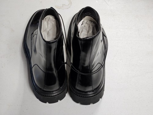 NEW EXPRESS $148 BLACK GENUINE LEATHER COMBAT BOOTS SZ 10 - Picture 4 of 8