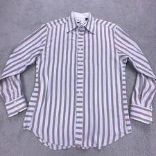 Robert Graham Shirt Mens Large LIght Blue Striped Button Up Multicolor Dress