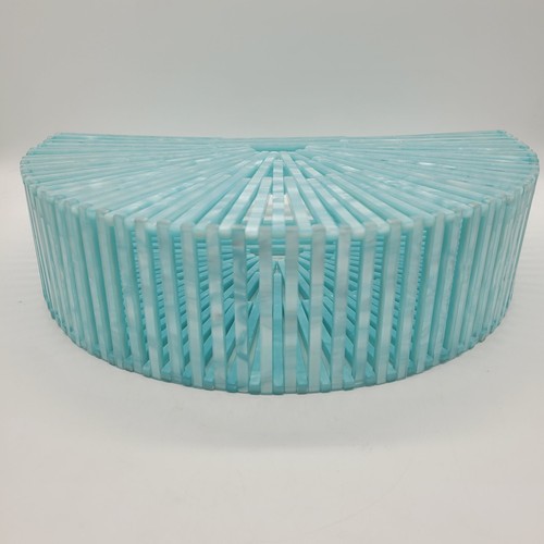 Fan Basket Medium Women's Blue Ark Handbag Purse Top Handle Bag - Picture 4 of 7