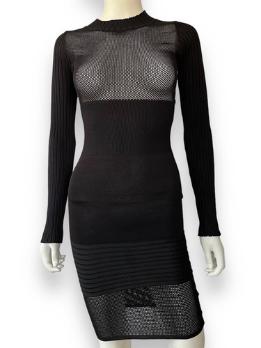 DAIMARAN Guinea Women's Mini Dress Bodycon Black Slim Fit L - Picture 4 of 12
