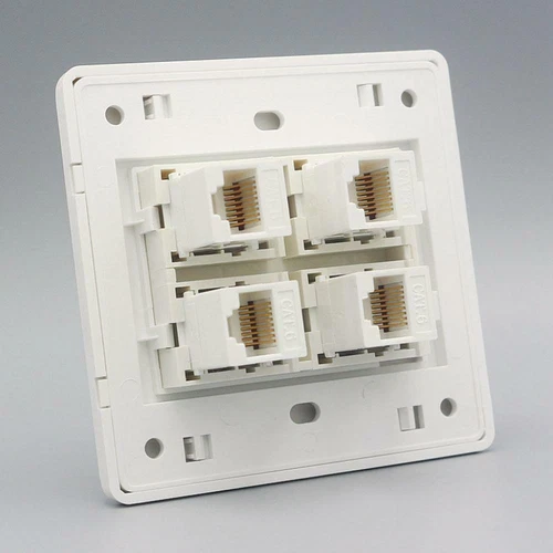 Wall Socket Plate Network Ethernet LAN CA Outlet Panel FaceplateF T1X7