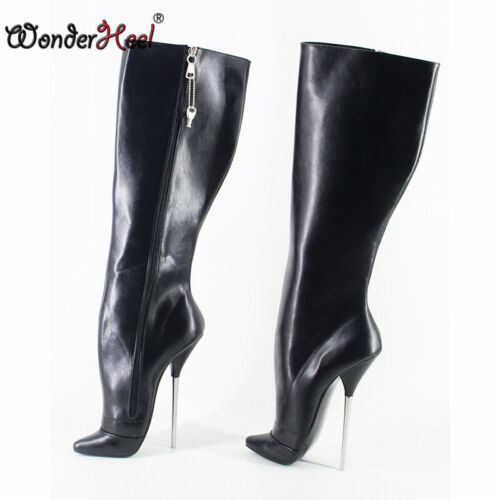 Wonder New Style Ballettstiefel 7" Stiletto Absatz Clubwear mit verschlossenem Reißverschluss Fetischstiefel - Bild 3 von 12
