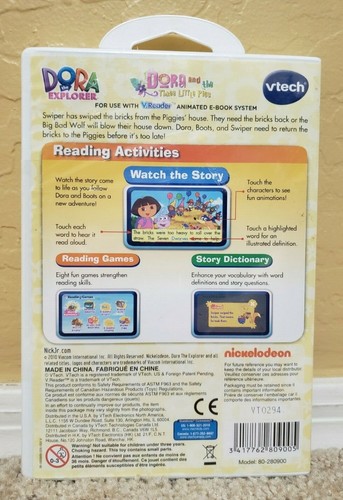 VTech V.Reader Dora The Explorer And The Three Little Pigs - NEW - Picture 2 of 2