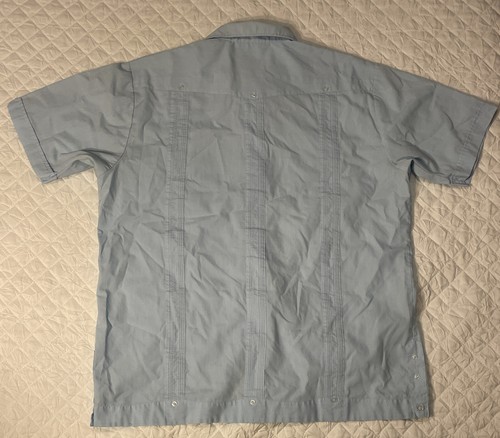 Vintage Premier Cuban XL Guayabera blau Hemd bestickt - 27 KNÖPFE!! - Bild 11 von 14