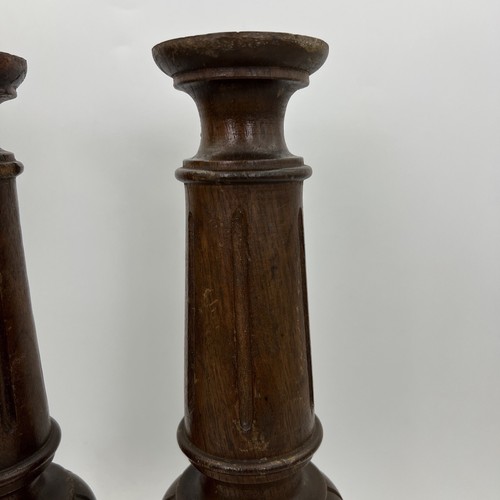 Coppia di Colonne Antiche Tornite Intagliate in legno Fregi per Restauro Liberty - Picture 3 of 7