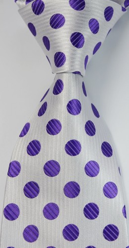 Hot Classics Tie Polka Dot Black JACQUARD WOVEN 100% Silk Men's Tie Necktie - Picture 23 of 48