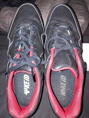 Nike ID Air Max Trainers Shoes Sneakers Low Lace Up Black/red  Mens 10.5