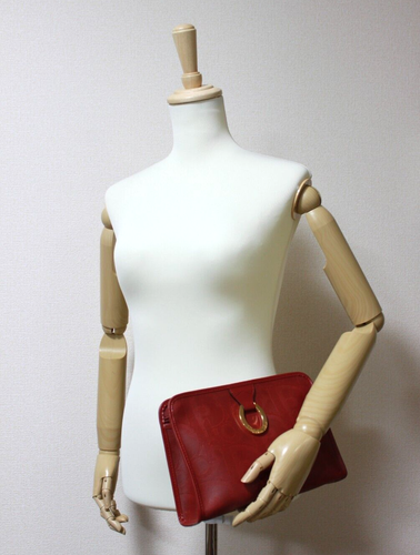Christian-Dior Clutch Handbag Purse Trousse Charm PVC Red Vintage Authentic - Picture 19 of 20