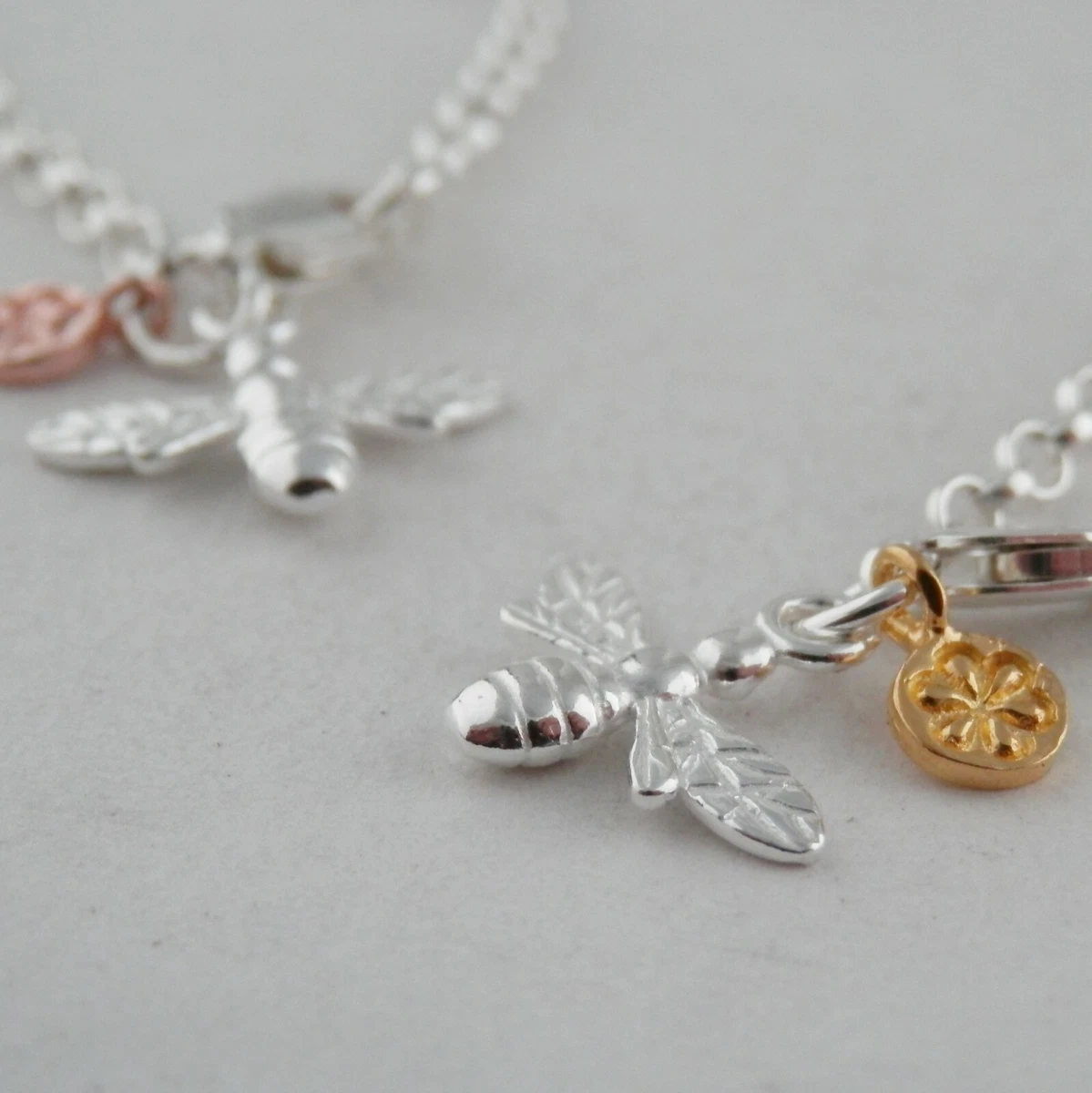 Silver shop bee bracelet