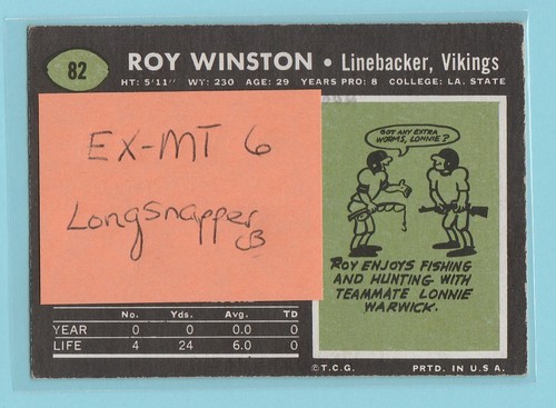 1969 Topps Football Singles  - You Pick - Updated 11/19/2025 - Picture 198 of 500