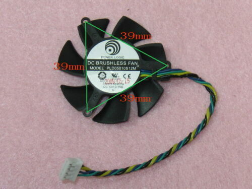 Cooler Fan For NVIDIA Video PLD05010S12M 47mm 4 Pin Graphics Card - Bild 2 von 2