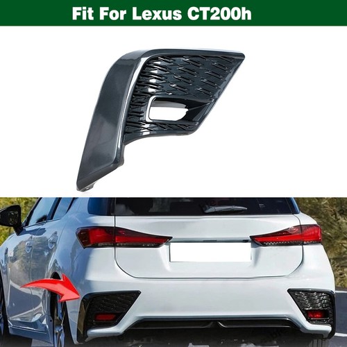 Left Black Rear Bumper Fog Light Lamp Grille Bezel Cover Trim For Lexus CT200h - Picture 1 of 15