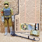 Complete Really Nice Vintage 1983 GI Joe Tripwire v1 Swivel Arm Filecard
