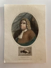 Antique 1823 Engraving of William Penn Founder of Pennsylvania Quaker Statesman