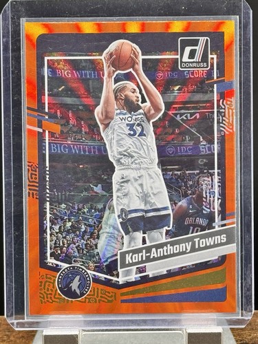 2023-24 Donruss Karl-Anthony Towns Orange Laser 016/125 Minnesota Timberwolves - Picture 1 of 4