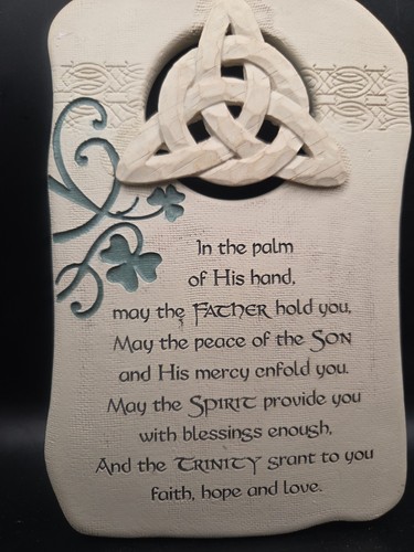 Abby Press Harz irisch keltischer Segen Wandrelief Harz weiß Reise historisch - Bild 3 von 7