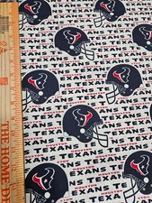 Houston Texans Cotton Fabric 60" Wide By The Yard