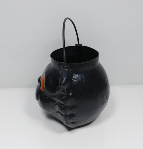 Vintage Empire Black Cat Blow Mold Halloween Trick or Treat Candy Pail Bucket - Bild 4 von 7
