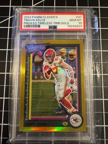 2022 Panini Classics Travis Kelce — Gold #16/60 Premium Ed. PSA 10