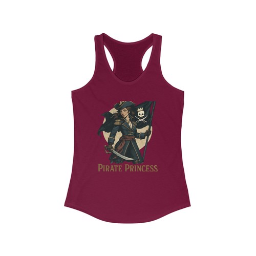 Women's Ideal Racerback Tank Top Pirate Princess Boating Lake T-back - Picture 30 of 33