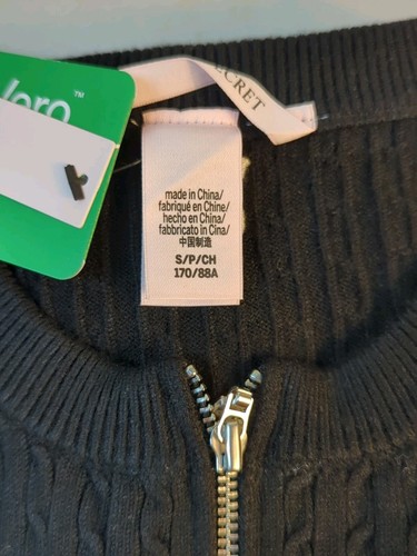 Victoria's Secret Luxe Cable-Knit Cardigan S/P Black (60221) - Picture 7 of 10