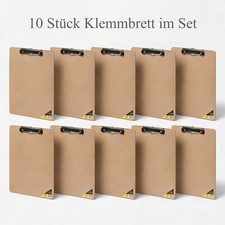 10 x Klemmbrett DIN A4 Holz Schreibbrett mit Metallklemme Büro Schule im Set