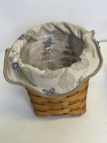 Longaberger Set Of 2 Small Wood Baskets Leather Wood Handles - Picture 2 of 16