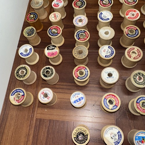 Wooden Spools. - Lot of 120+ Some w/ Advertisement - Vintage - Picture 16 of 20