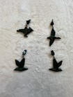 Vintage Picnic Tablecloth Weights, Set of 4 Birds, Green Enameled Heavy Clips